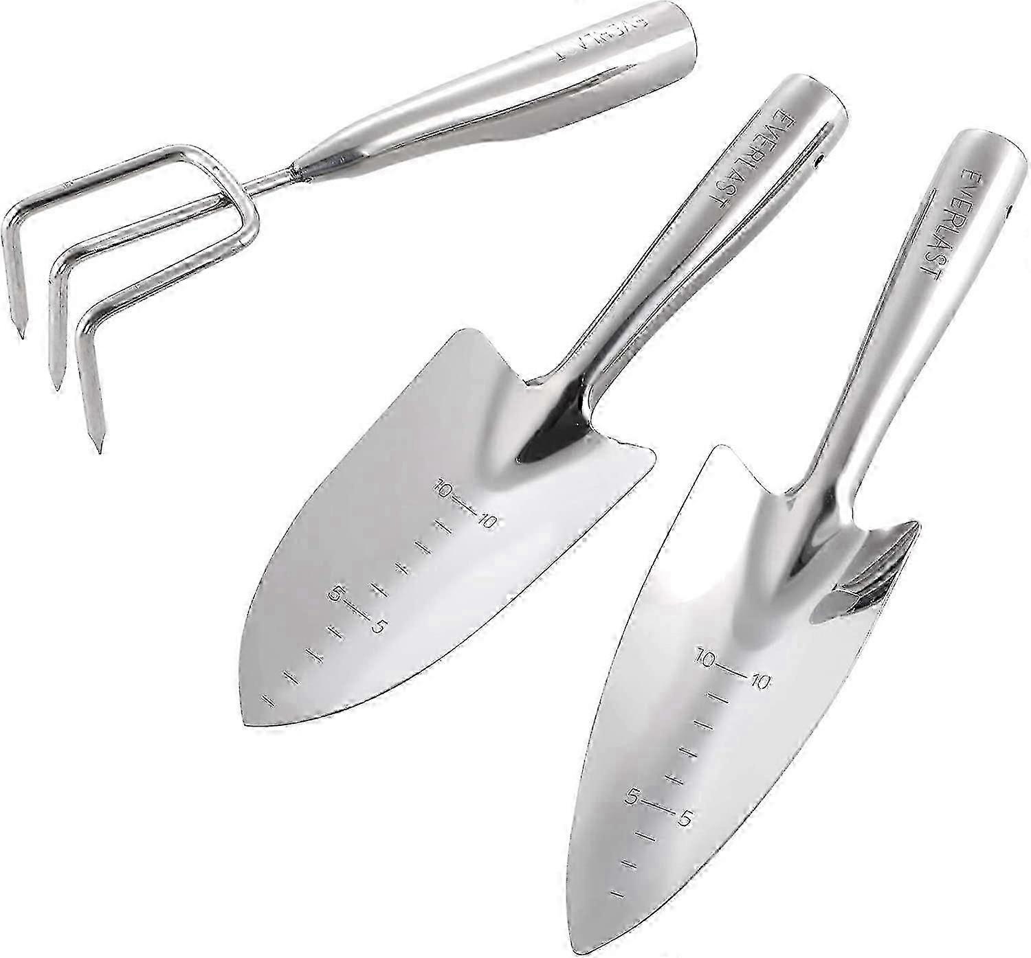Gardening Tools, 3 Pieces 100% Stainless Steel Gardening Kit Outdoor Hand Tools Edition a