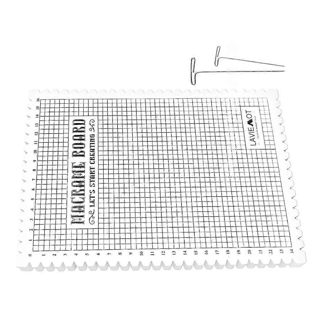 Macrames Board Mat DIY Woolen Yarn Braided Fixed Tool Knotting with Needle Set