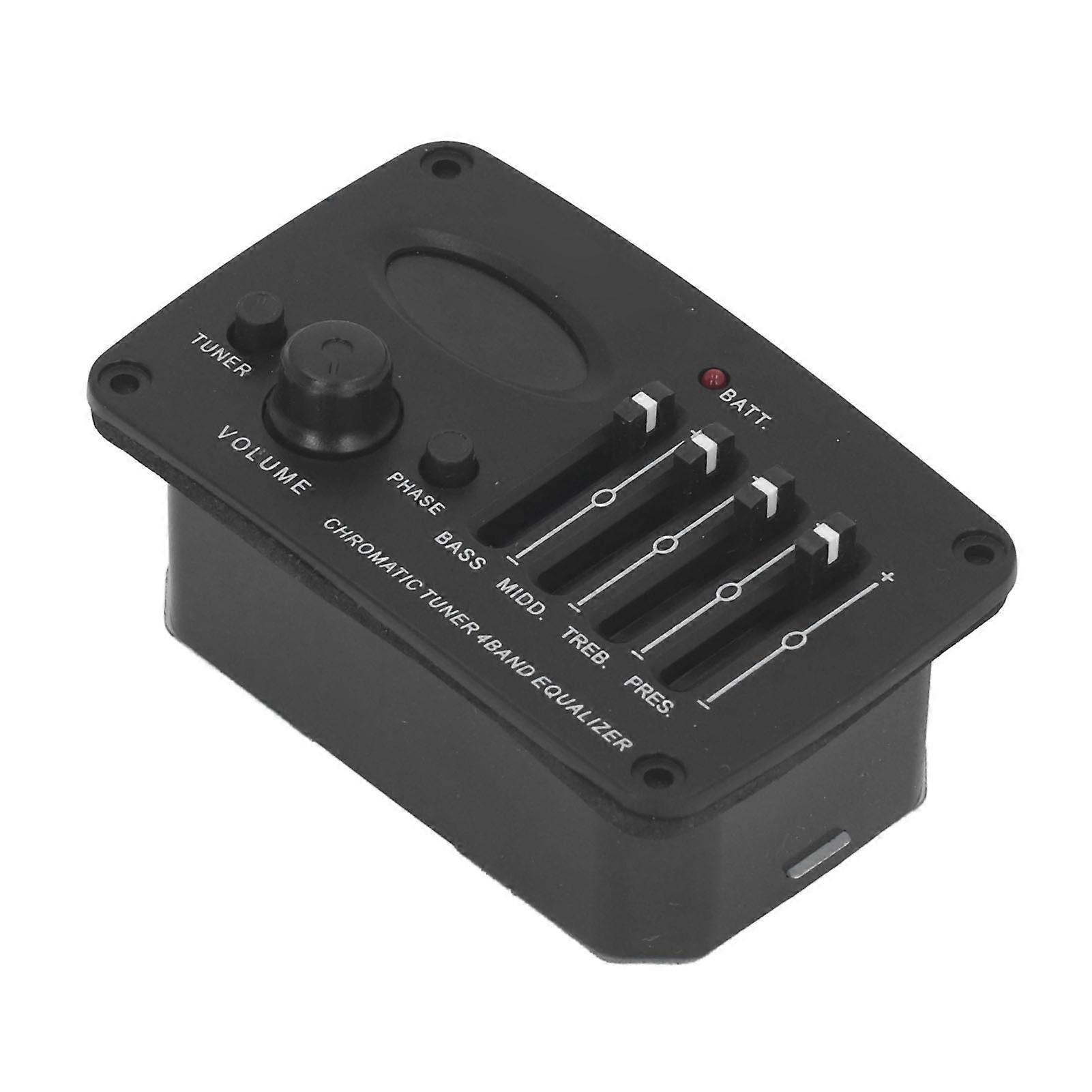 Akustisk Gitarr 4-bands EQ Förförstärkare Piezo Pickup Stämapparat HSY-400D