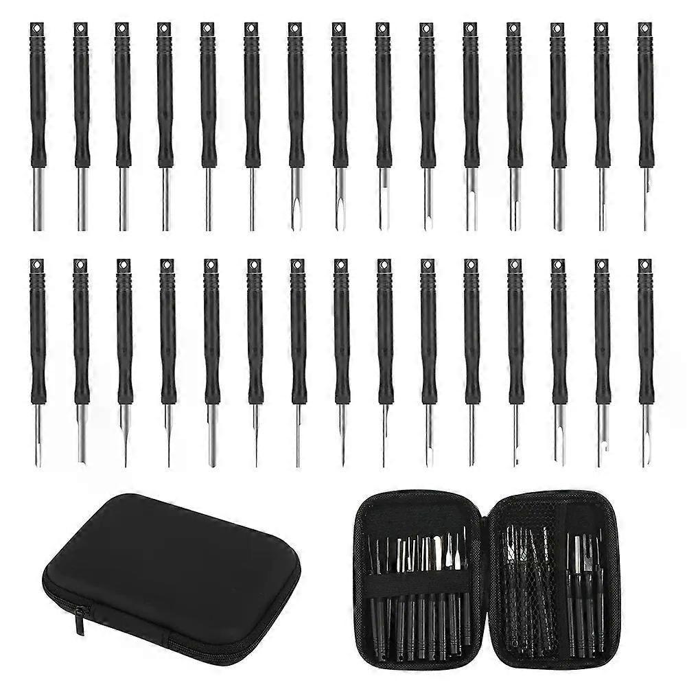 30Pcs Car Terminal Removal Kit Repair Inspection Tools Auto Cable Plug Remove Pin Puller Electrical Wire Crimp Disassembly Tools