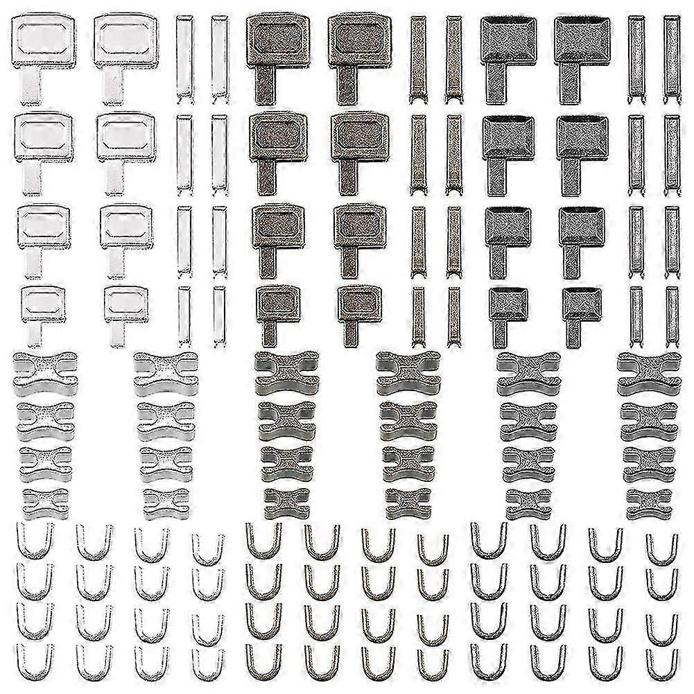 120 Pieces Metal Zipper Head Slider,4 Sizes Zipper Bottom Sliders Retainer Insertion Pin,zipper Sto