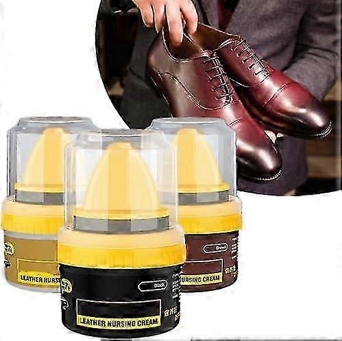 Protective Shoe Cream with Sponge Applicator for Leather Care Offering Liquid Shoe Polish to Prevent Scuffs and Scratches