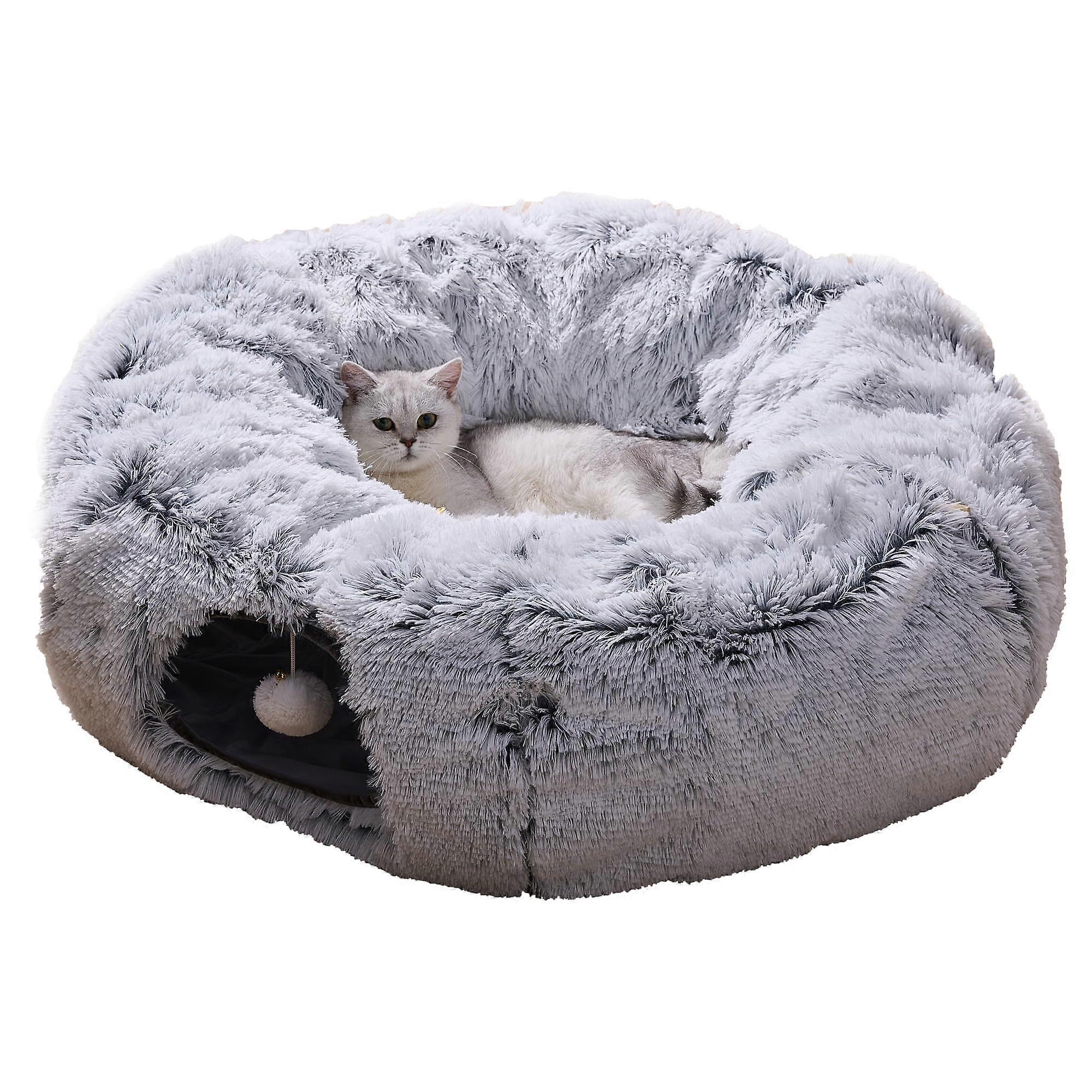 Khione Cat Tunnel Made with Ultra Soft Shag Fur