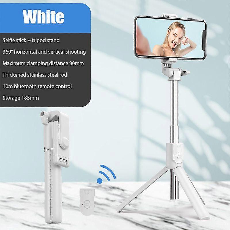 New R1 Universal Bluetooth Selfie Stick Tripod with Wireless Remote Control Mini Retractable Selfie Stick 360 Phone Bracket