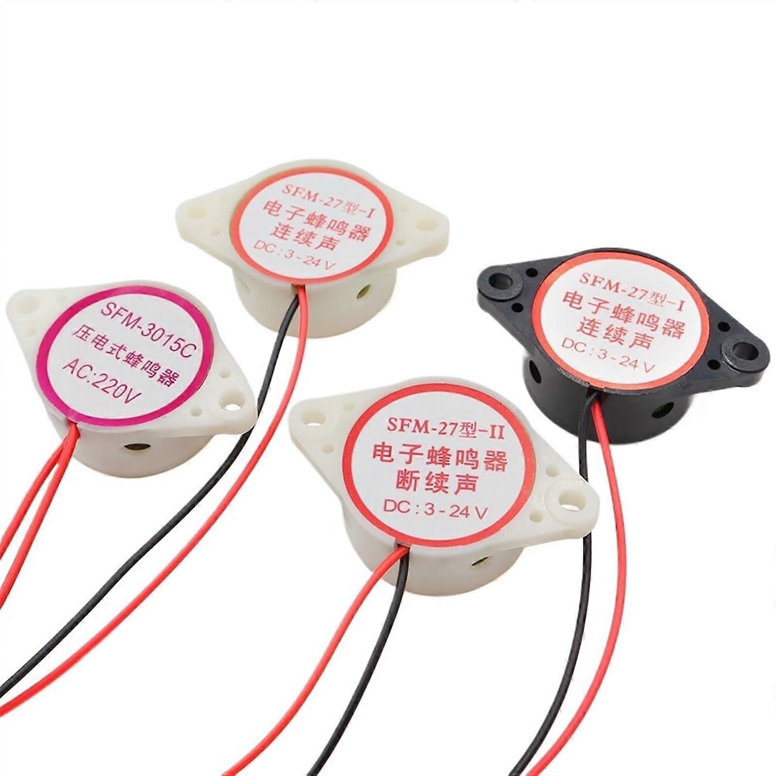 Alarm High-Decibel DC 3-24V 12V 220V Buzzer Beep, 5-Pack, Intermittent Or Continuous Beep, 12V And 220V Versions
