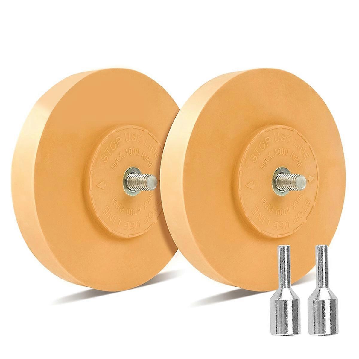 Decal Remover Eraser Wheel Adhesive Remover with Adapter 2 Pcs 4 Inch