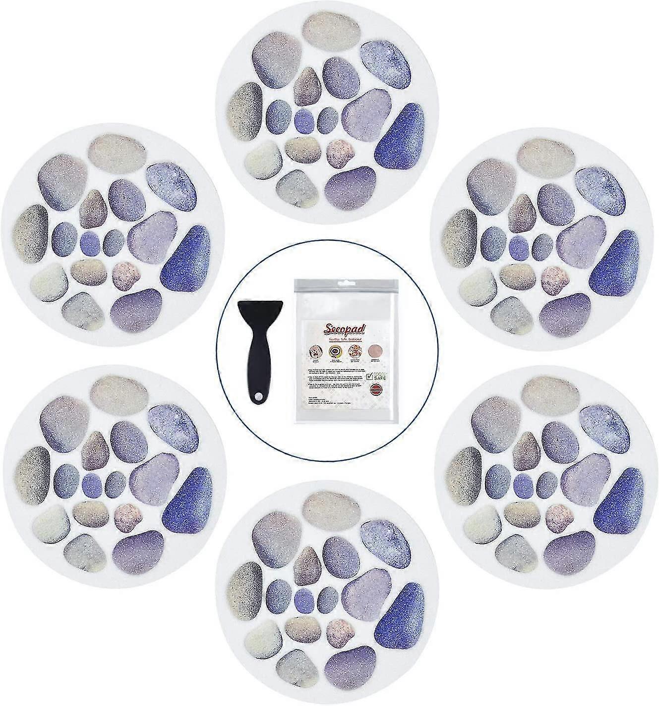 Non-slip bathtub sticker, 10 PCS. Large non-slip pebble adhesive patch line for shower and bathtub, equipped with high quality scraper