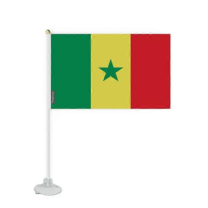 Flag - Senegal - Mini Suction Cup Flag - 20 x 30 cm - Polyester - Double-Sided Print