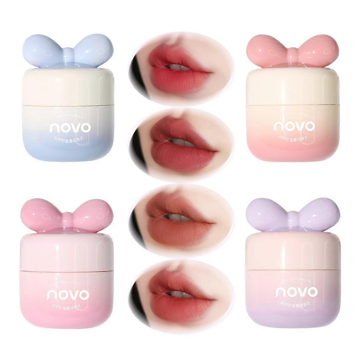 4 Pack Matte Lip Glaze, Long Lasting NonStick Lipstick