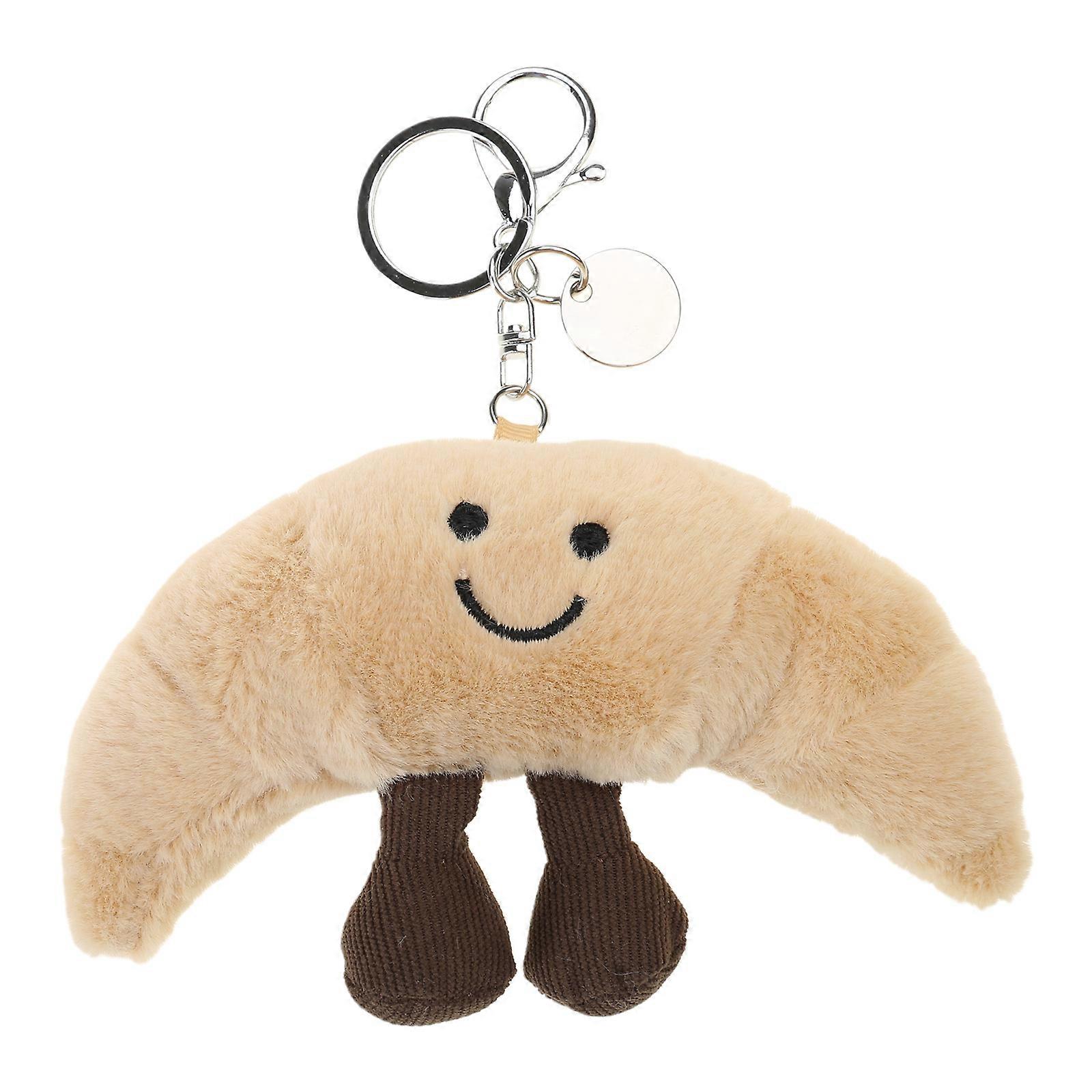 Soft Bag Charm Keyring Pendant Stylish Bag Decoration Bread Shape Bag Accessory PP Cotton Texture Suitable for Gifting