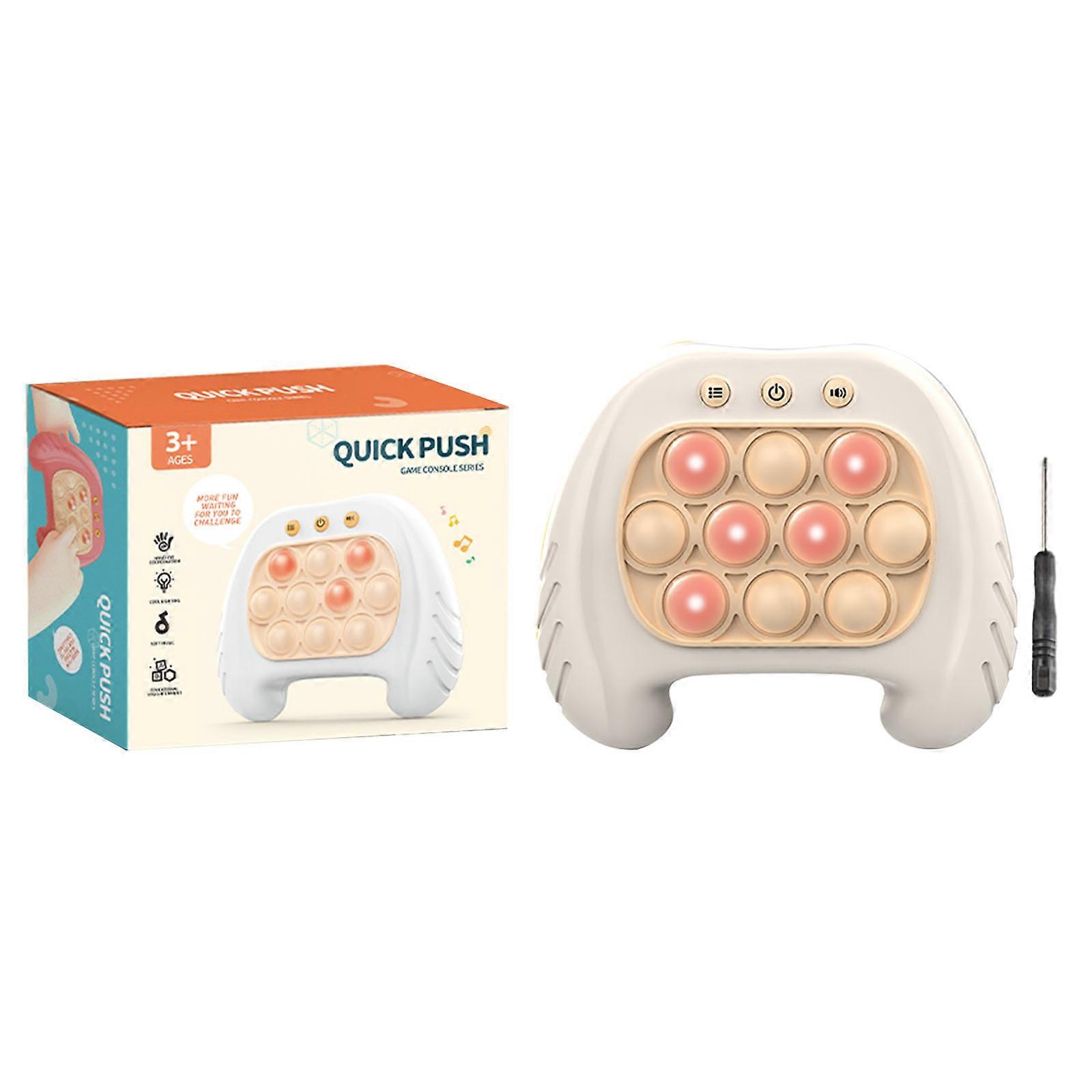 Handheld Console Puzzle Electronic Game Console Toy Decompression Push Bubble Games Toy Autistic Children Anxiety Gift White