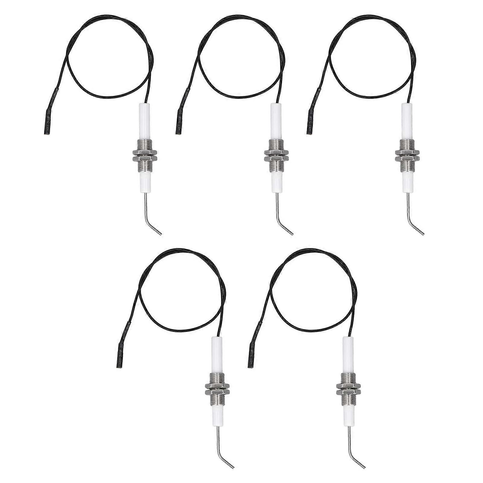 5 Pieces M10 Ceramic Gas Grill Ignition Electrodes for Push Button Piezo Igniter, Long-Lasting Spark Plug Replacement