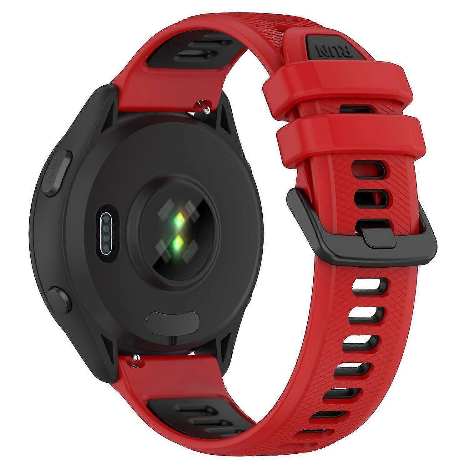 For Garmin Forerunner 265s Silicone Watch Bands 18mm Dual Color Replacement Strap