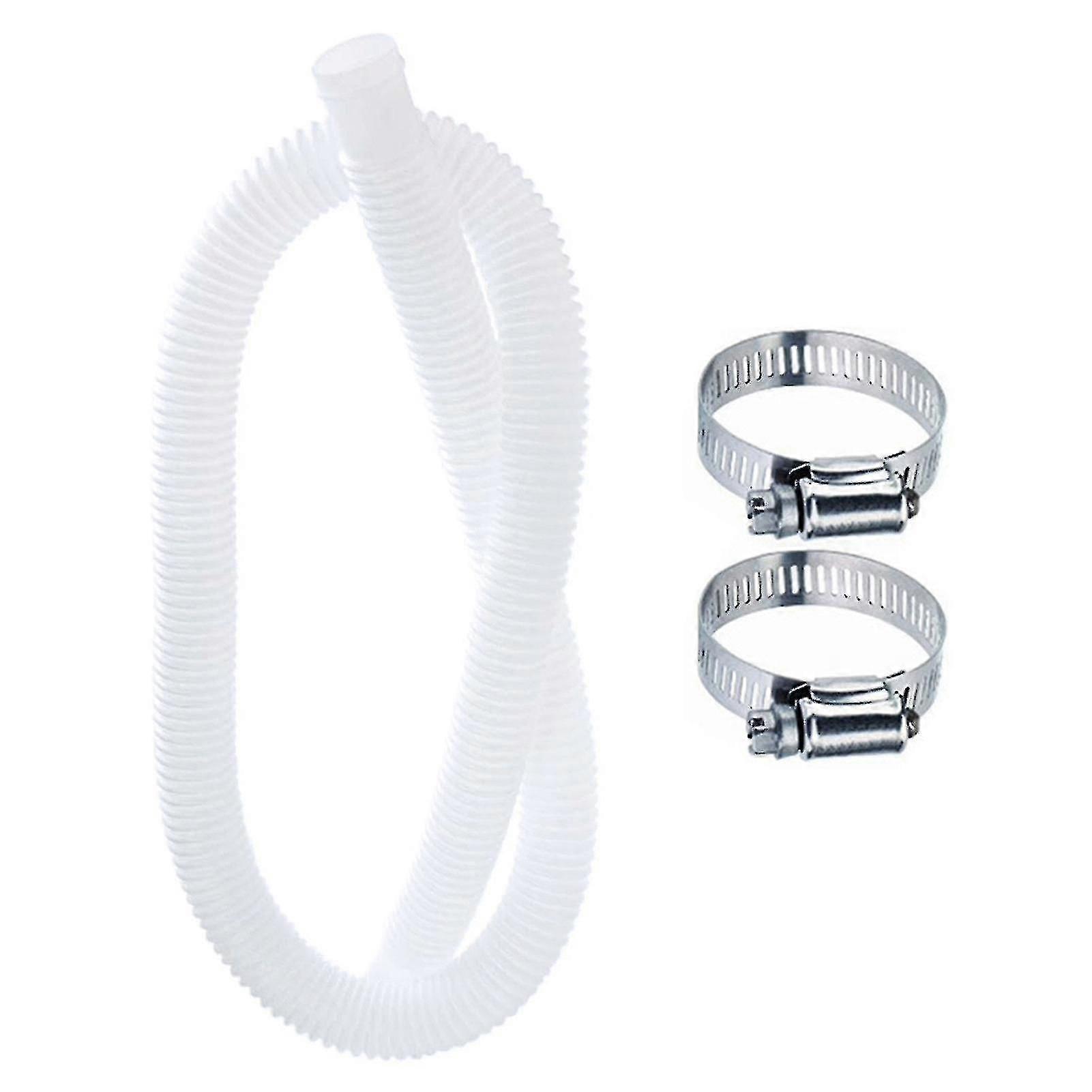 For 1.25 Inch Diameter Accessory Hose Swimming Pool Pipe 59in Long Pool Pump Replacement Hose With Metal Clips Summer Outdoor Haoyi