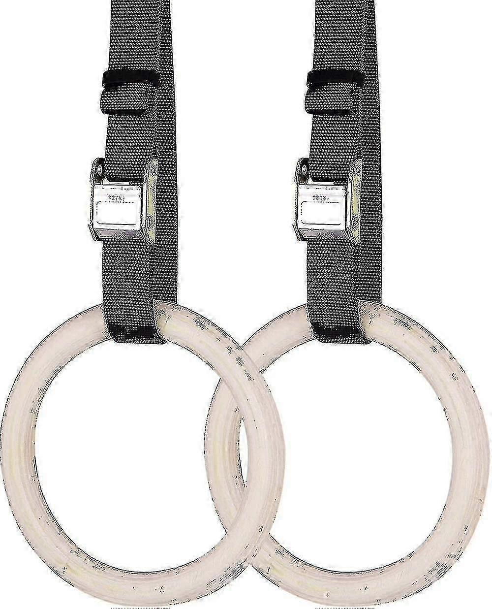 ストラップ付き木製体操リング - ホームフィットネス用の2-6m調節可能なセット