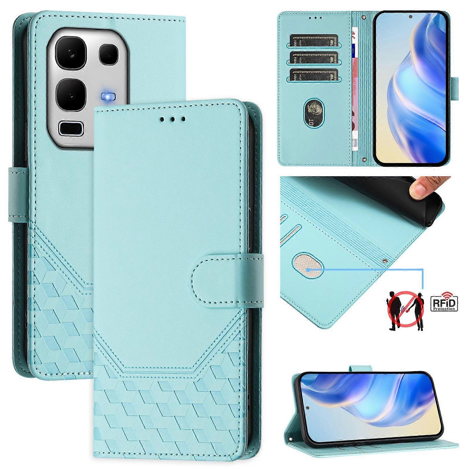 Honeycomb Embossing RFID Leather Phone Case