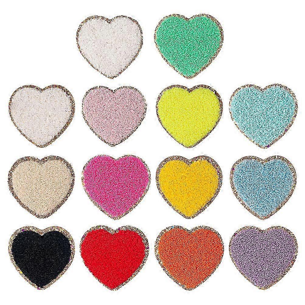 14Pcs Heart Patches for Hats & Coats, 7.7x7.5cm Decorative Replaceable Patches