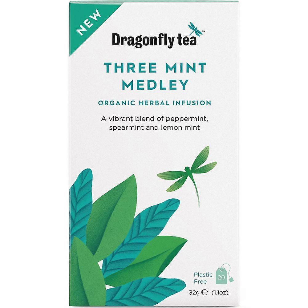 Dragonfly Tea Three Mint Medley Organic Herbal Tea 20 Tea bags