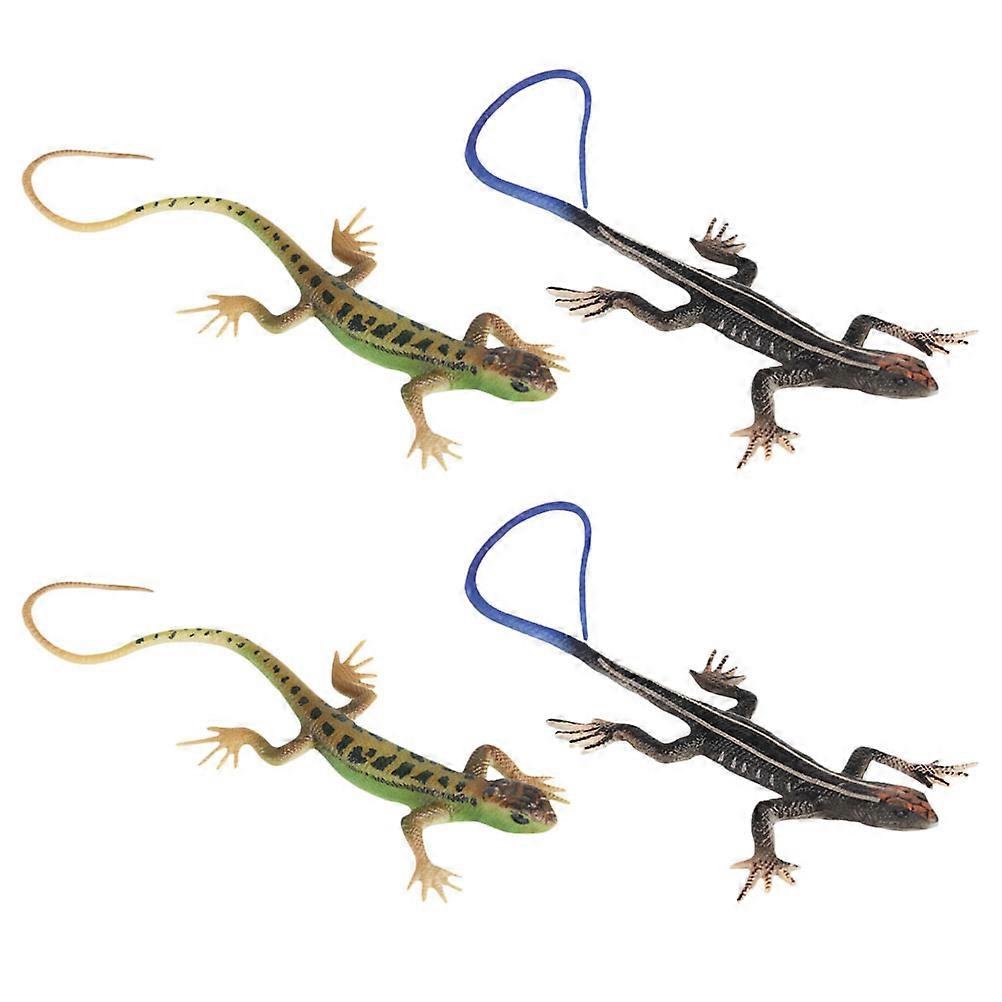 4pcs Simulation Realistic Lizard Figurines Fake Lizard Toy Figures Simulation Animal Figure Lizard Model