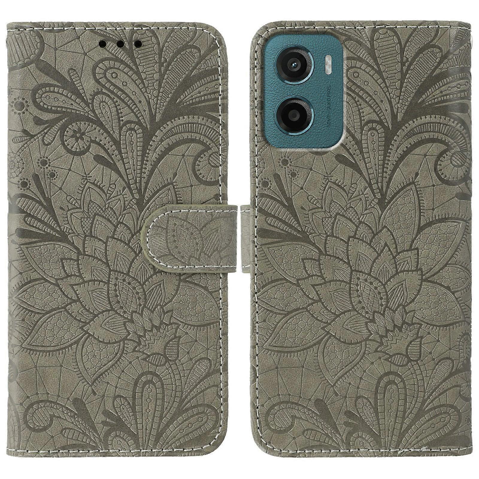 Lace Flower Embossing Flip Leather Phone Case