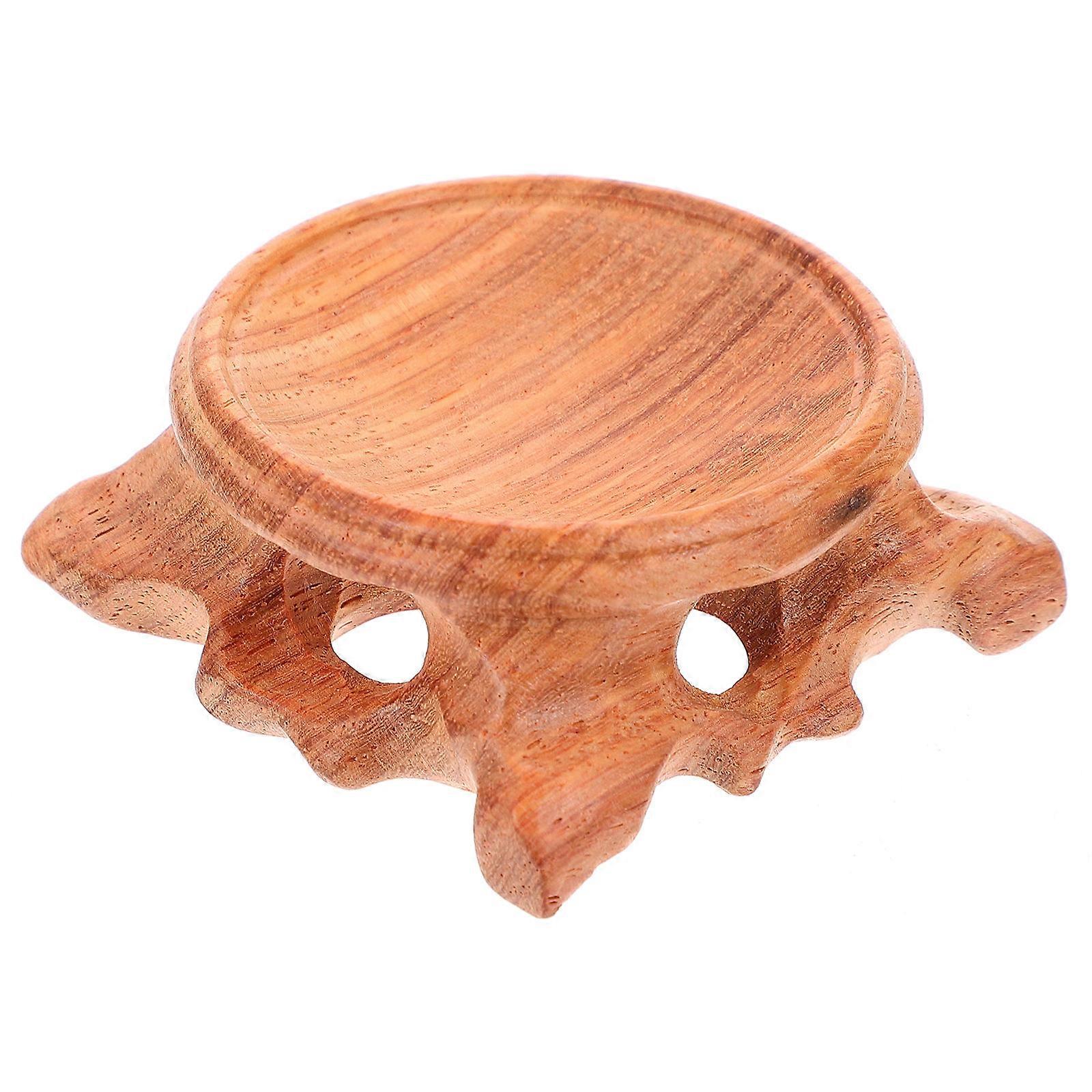 2Pcs Retro Wooden Base Gourd Holder Crystal Balls Display Stand