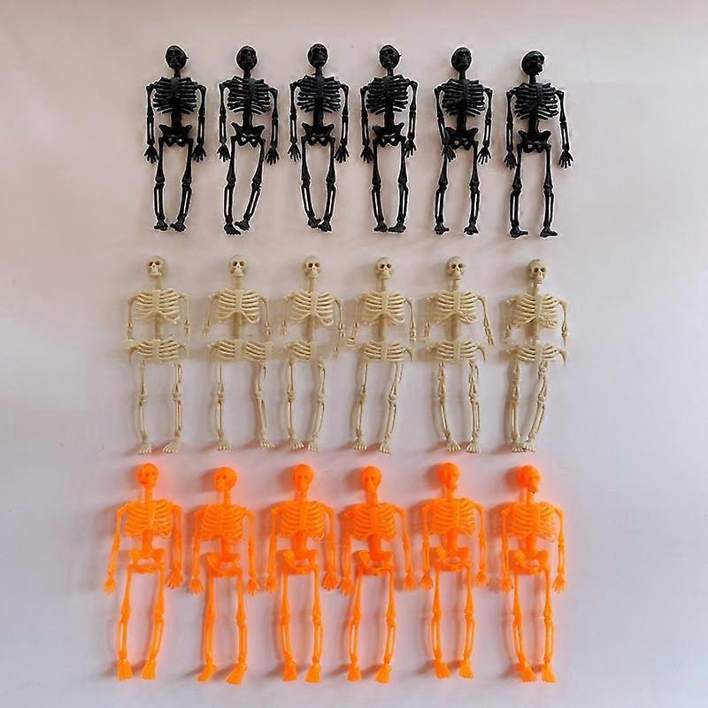 6 Pcs Mini Skeleton Figurines, Small Skeletons for Halloween Decor, Halloween Decorations for Craft Haunted House Accessories Party Favors