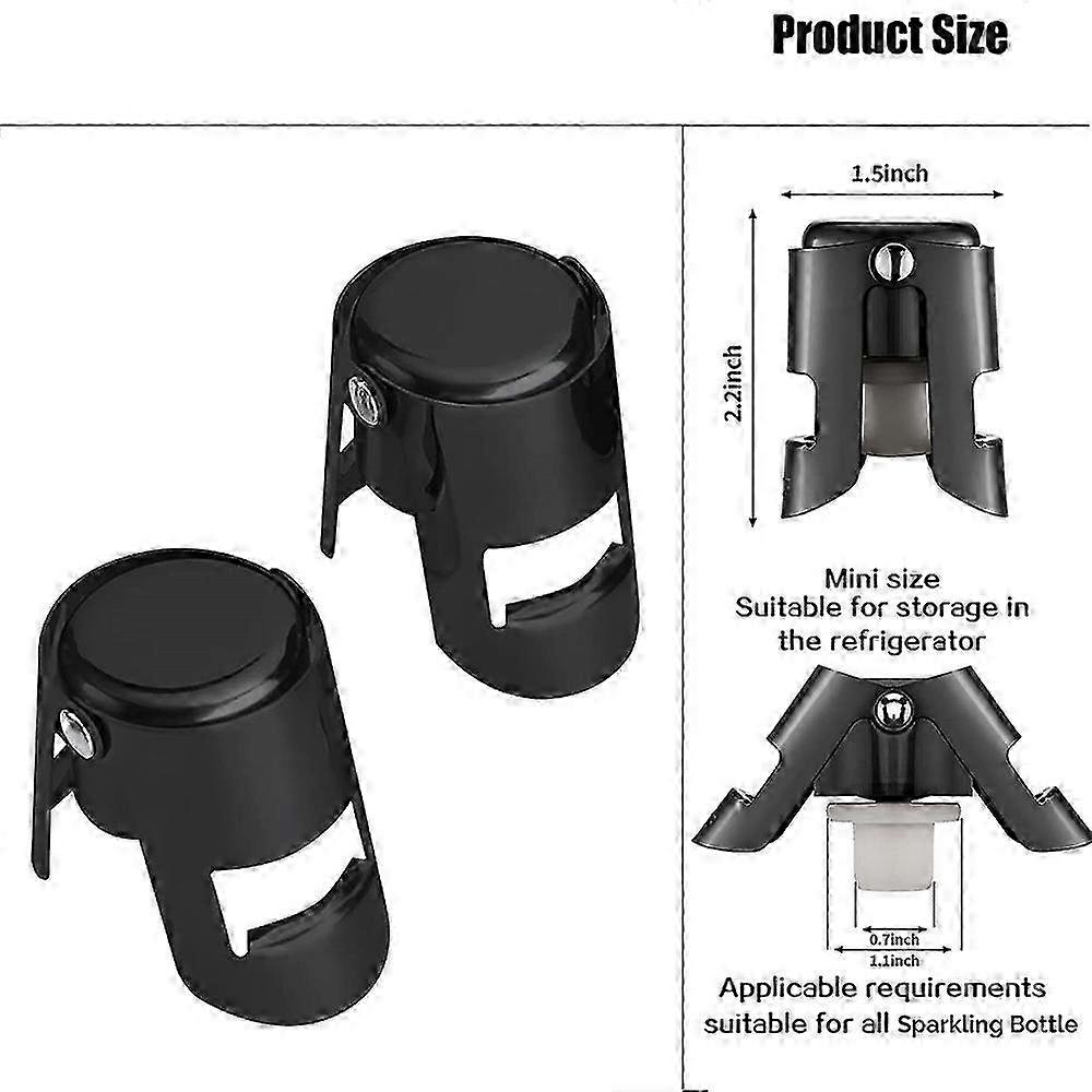 4-pak champagneflaskepropper til mousserende vin