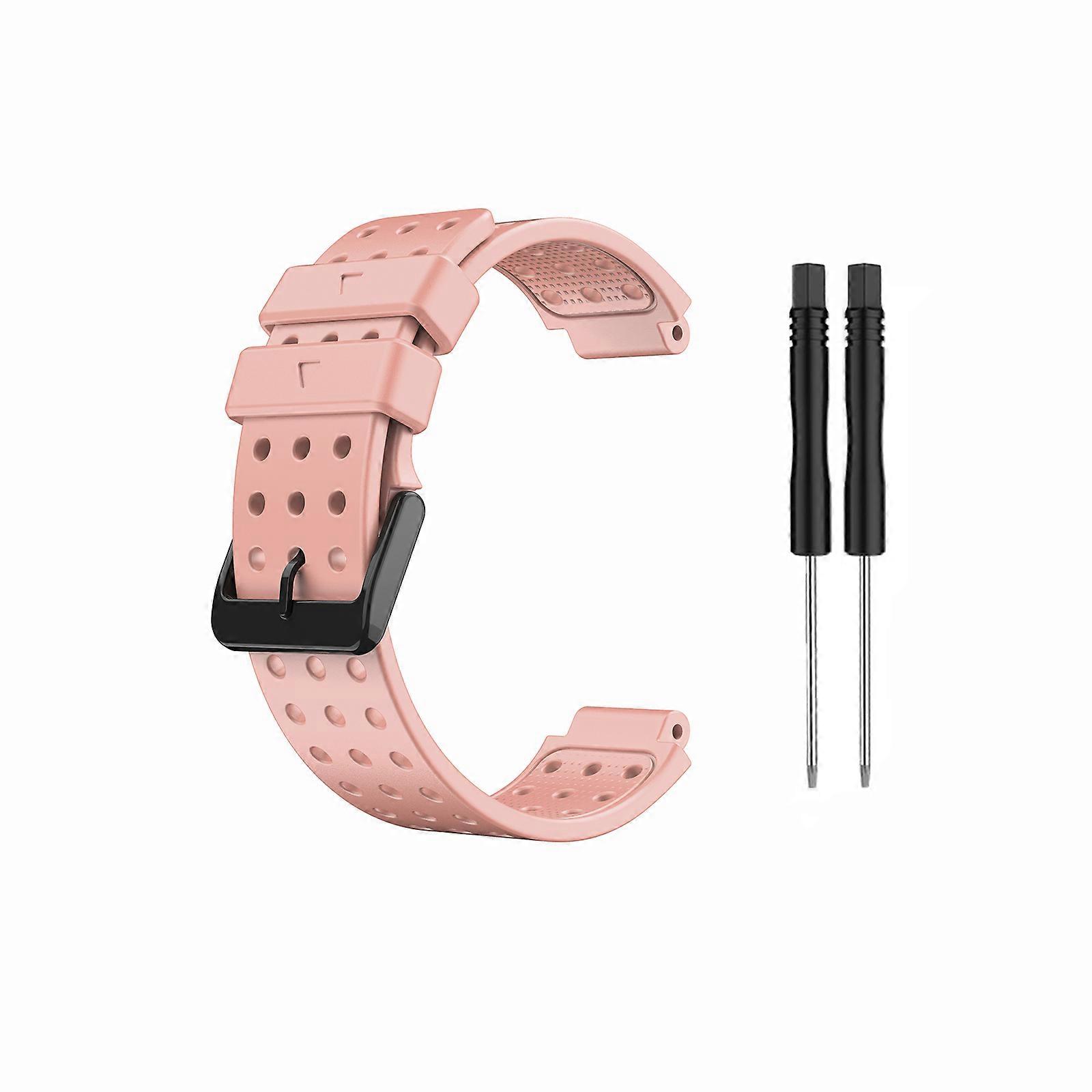 Silicone Watch Band Watch Strap with Tool for Garmin Approach S20 Watch (Pink)