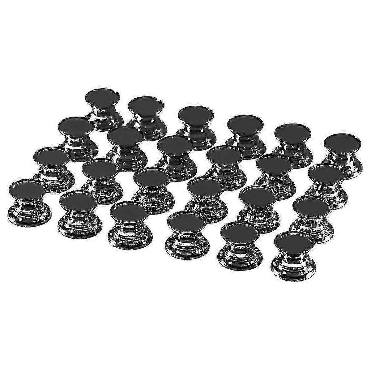 2025 24PCS DIY Crystal Epoxy Resin Drawer Knob Base, Drawer Handle Accessories, DIY Resin Handle Alloy Base in Bulk (Black) JN