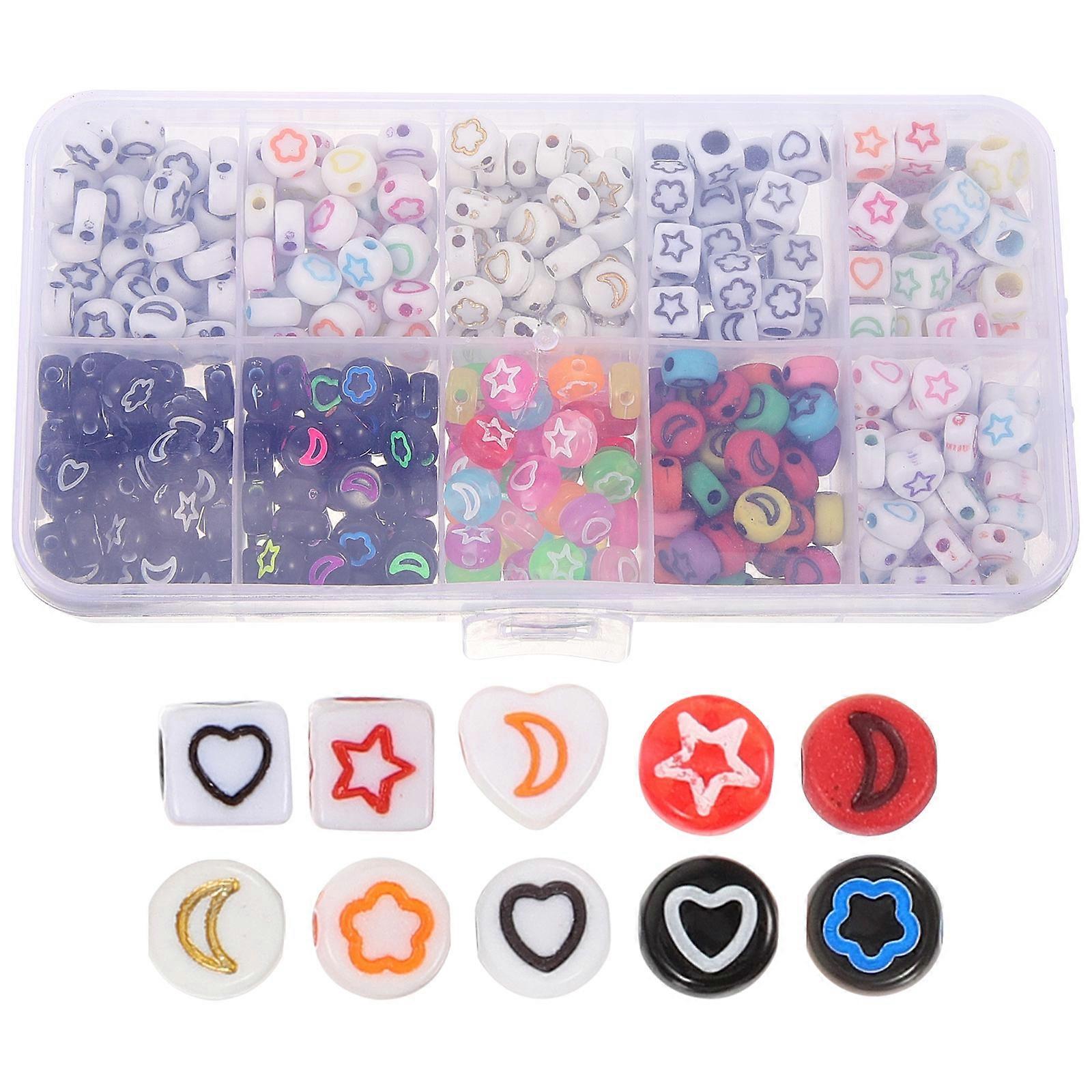 Beads For Crafts Acrylic Beads Jewelry Making Spacer Beads Assorted Color 0.6x0.6cm Diy Projects 460Pcs
