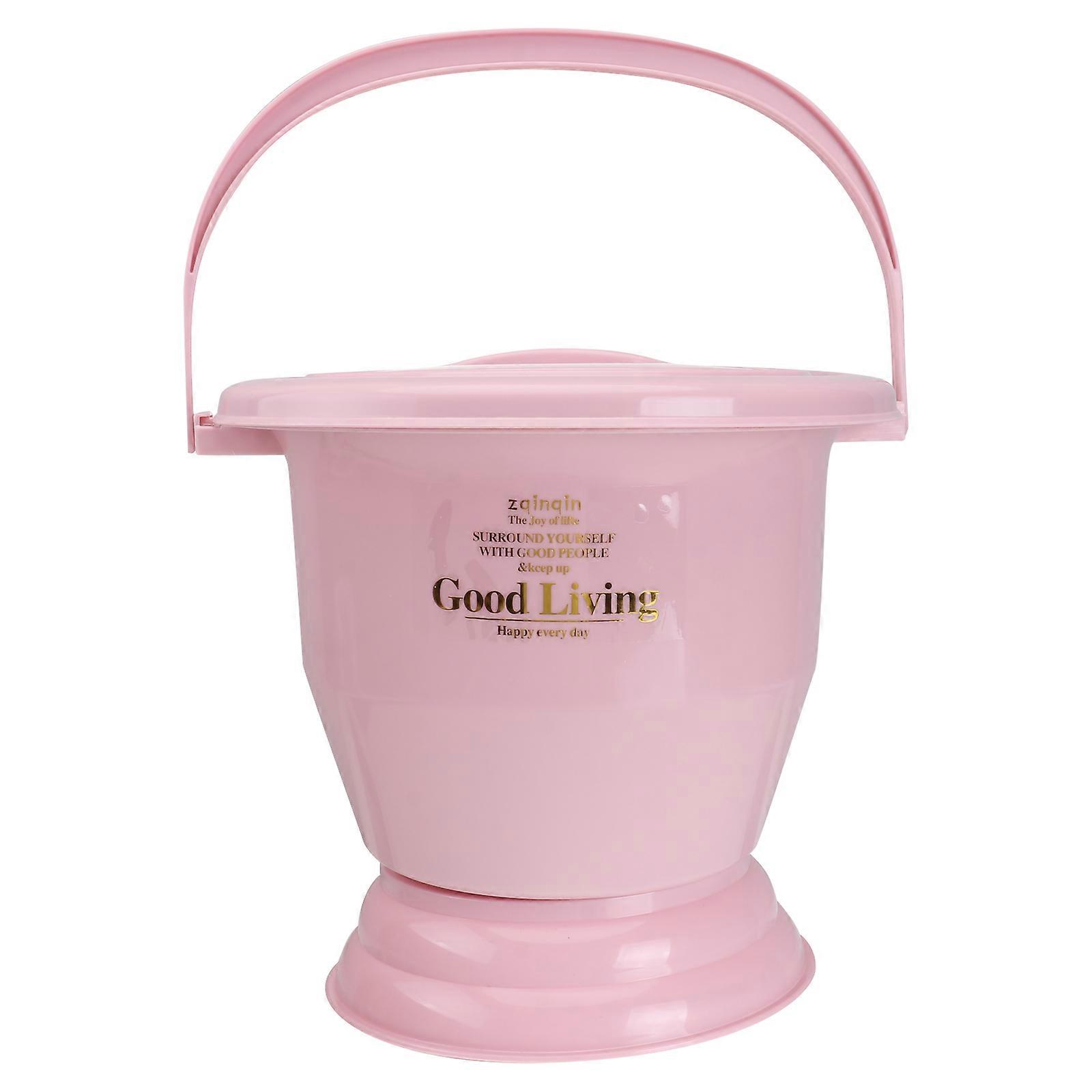Pink Household Spittoon with Buckle and Handle Made of Durable PP Plastic for Home Use