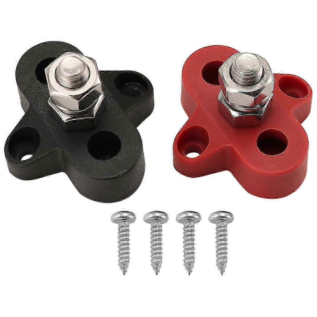 2Pcs 5/16 Inch DC 48V Busbar Power Terminal Block M8 Positive Negative Power Distribution Stud for R Edition 0716