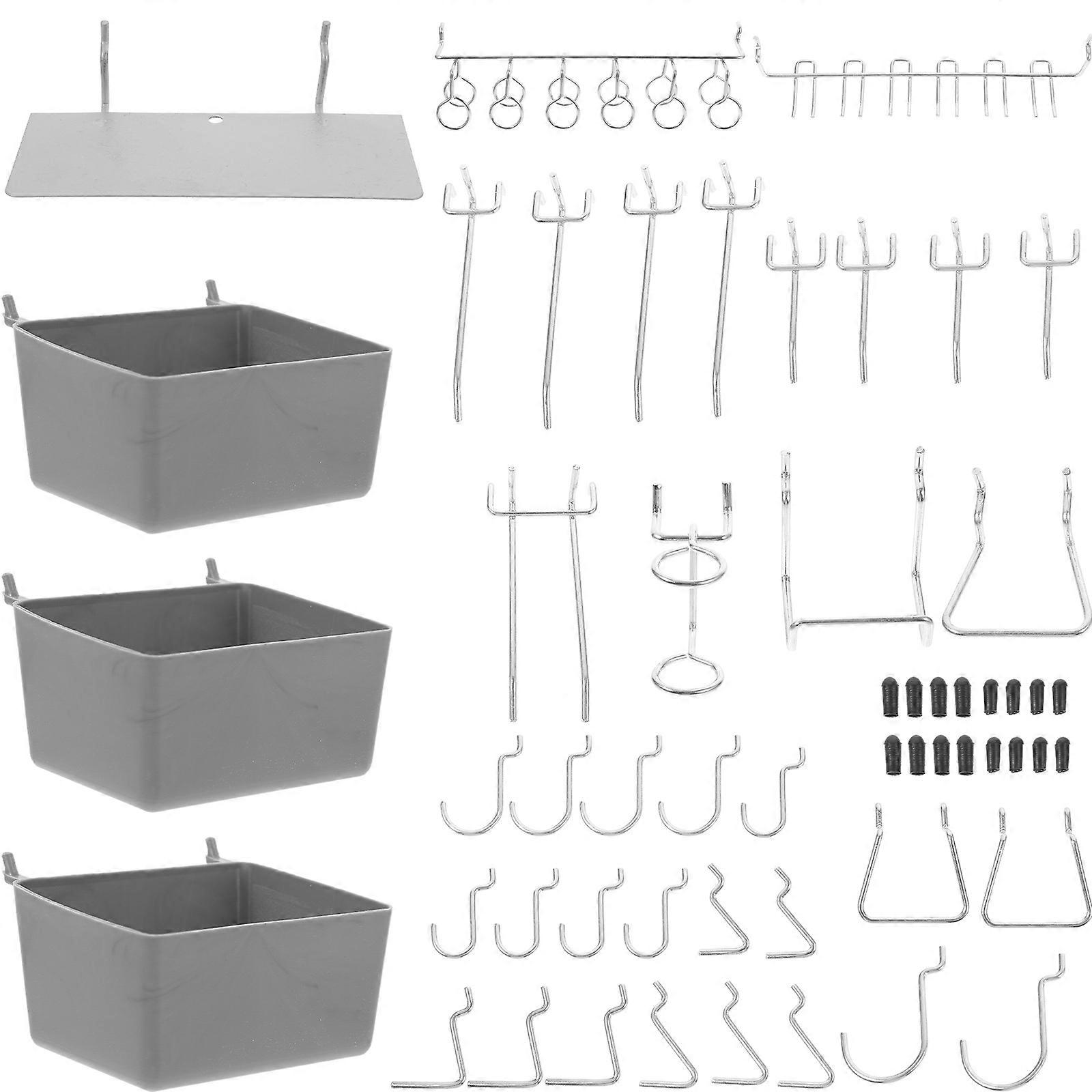 Pegboard Organizer Set Tool Management Peg Board Locking Hooks 140Pcs Assorted Color Stainless Steel