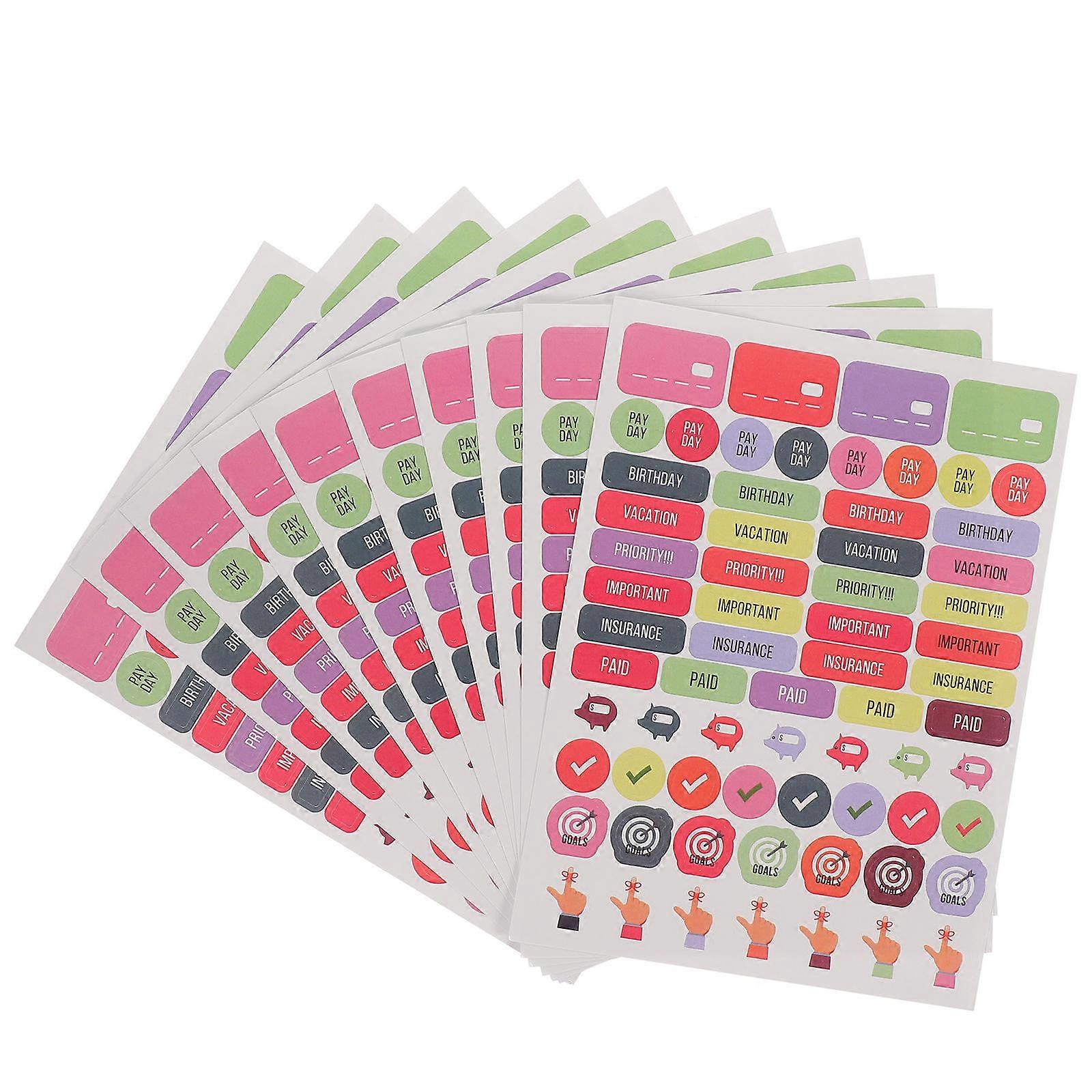 Academic Planner Stickers Scrapbook Washi Stickers Sheets DIY Enthusiasts Decoration Self-Adhesive 660 Pieces