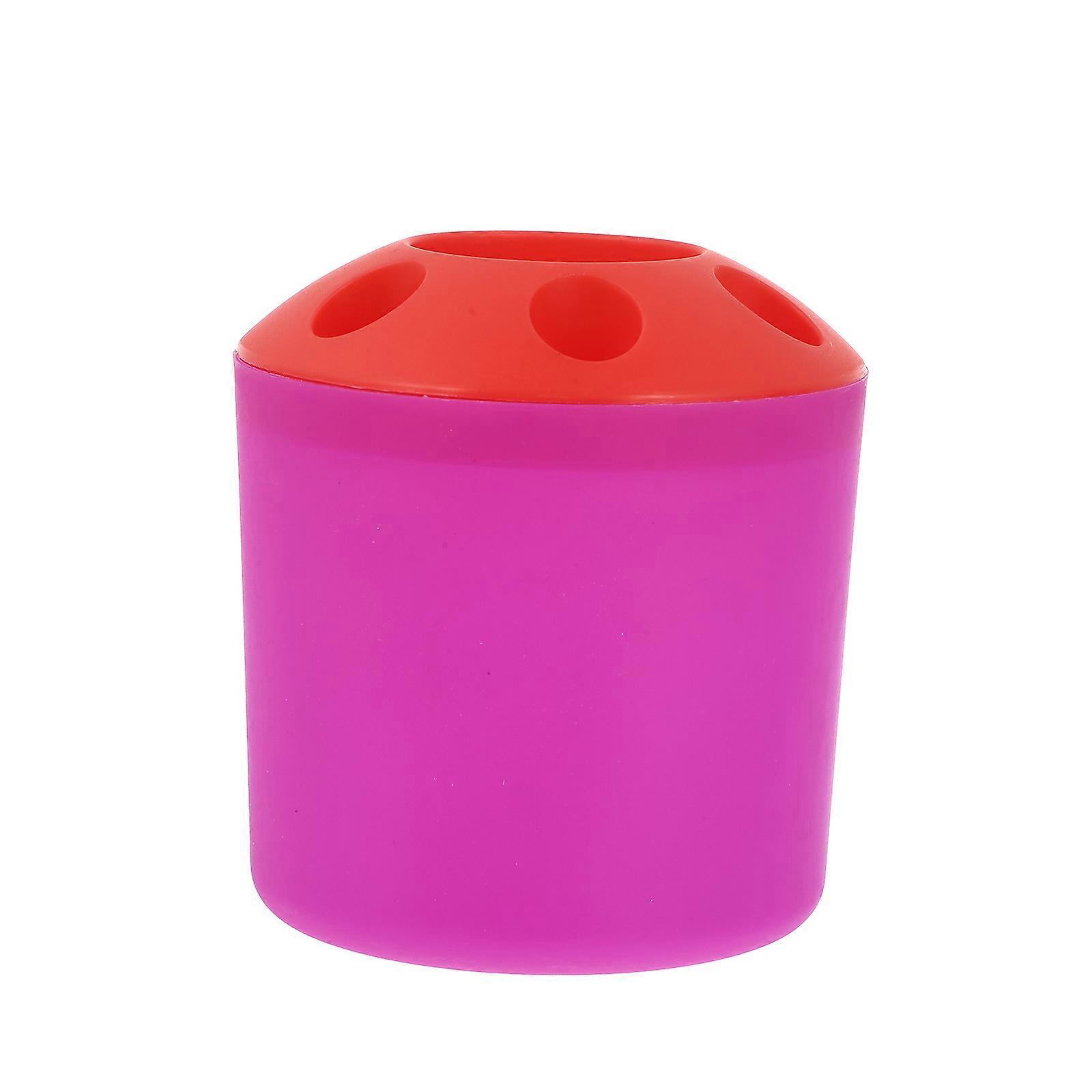 Toothbrush Holder Large Organizer Stand Bathroom Vanity Countertops Purple 10.50X9.50X9.50CM Storage 1Set