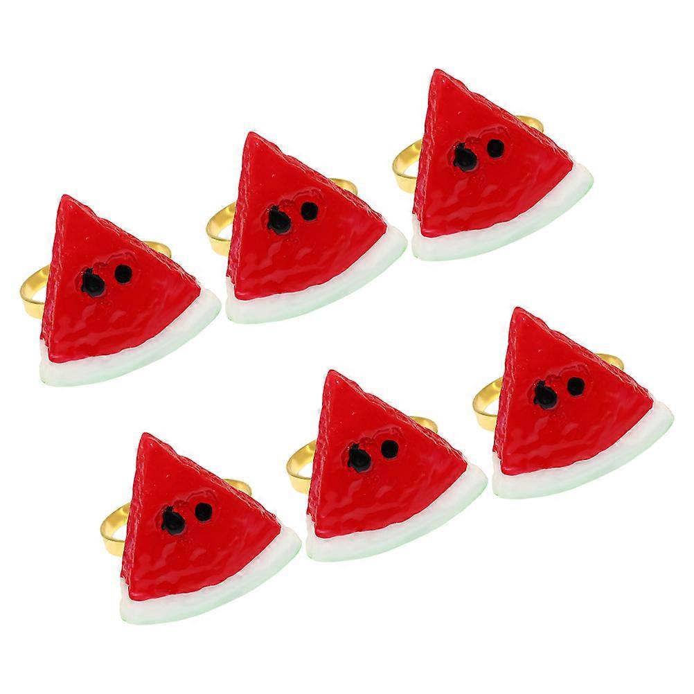 6pcs Watermelon Napkin Rings, Charming Fruit Design, Easy Clean Decor for Summer Parties, Beach Dining & Restaurant Use
