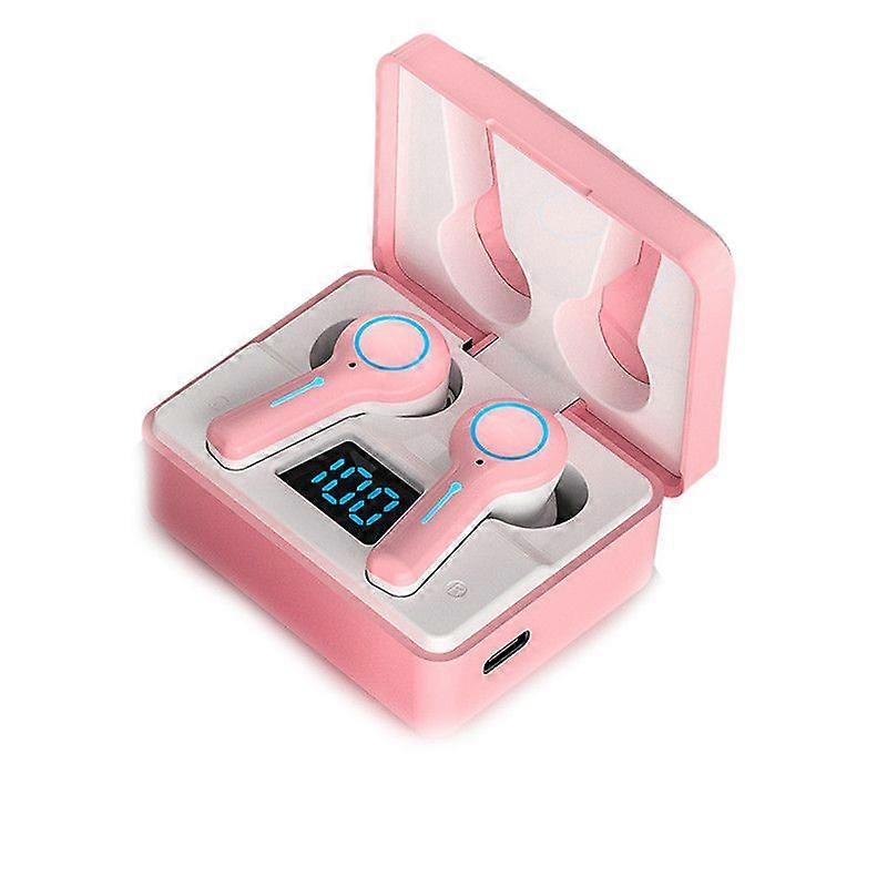 Bluetooth headset, Bluetooth 5.2, 36 hours of battery life, 360 stereo surround sound, Pink