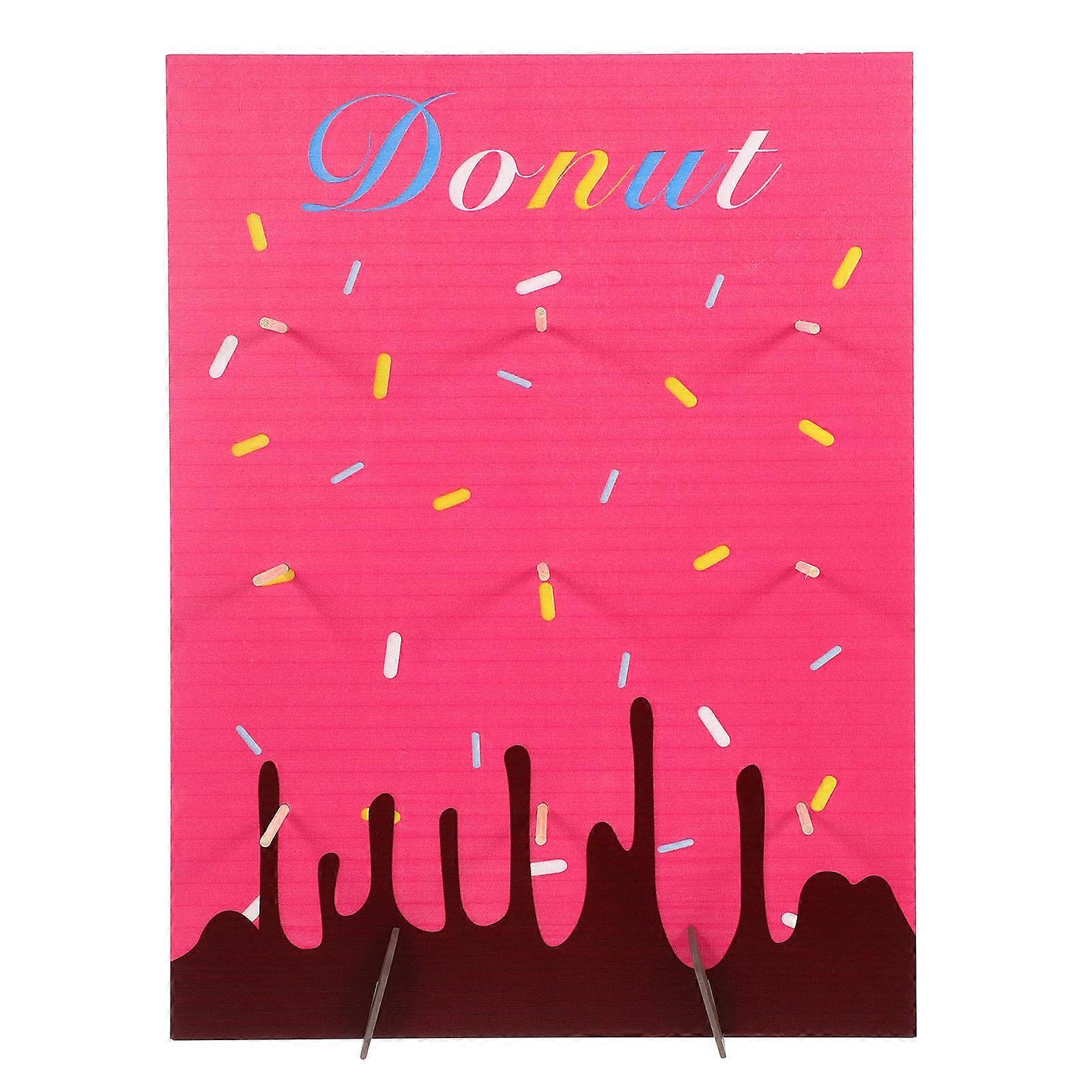 Donut Display Stand Wooden Donut Holder Board Bakery Supply Pink 40.00X30.00X0.20CM Storage 1Pack