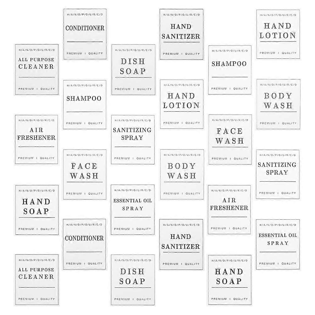 Soap Dispenser Labels Waterproof Minimalist Bathroom Bottle Labels White Rectangular Organizing Labels 24Pcs
