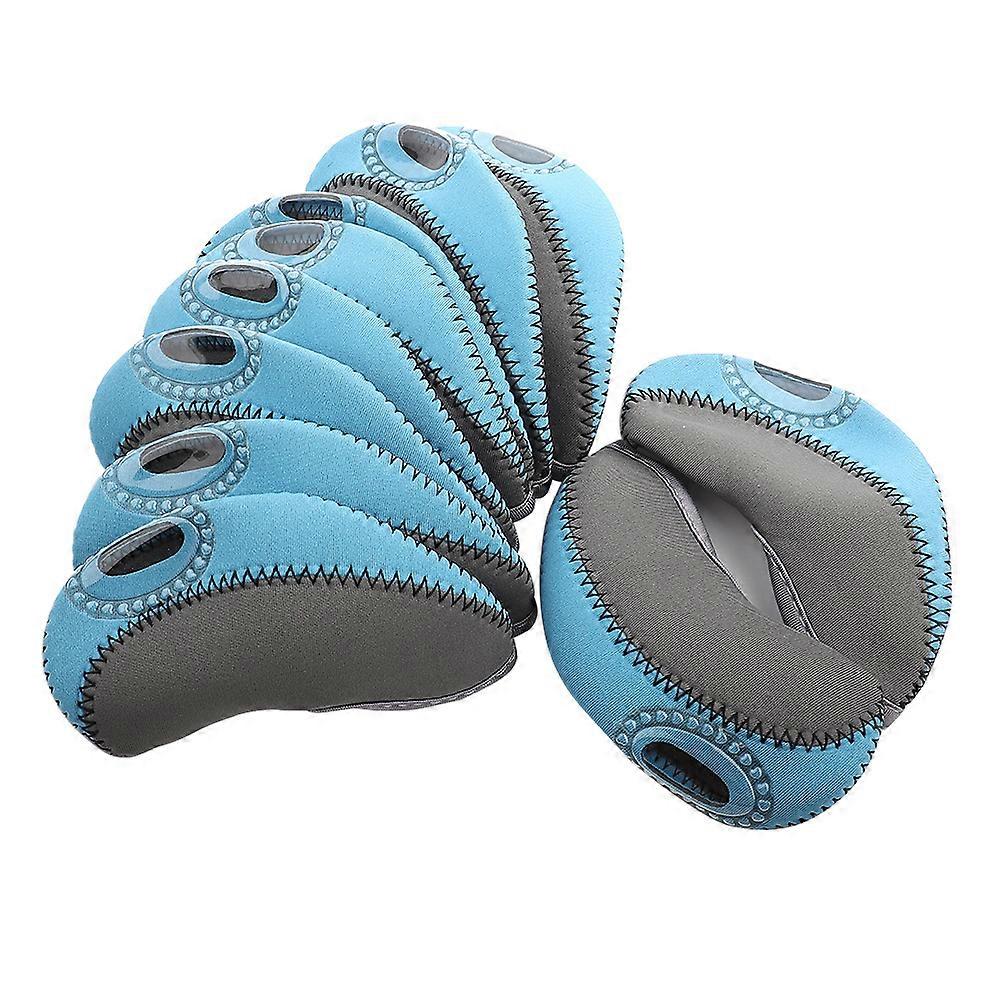Set mit 10 trendigen Golfschlägerhauben (grau und hellblau)