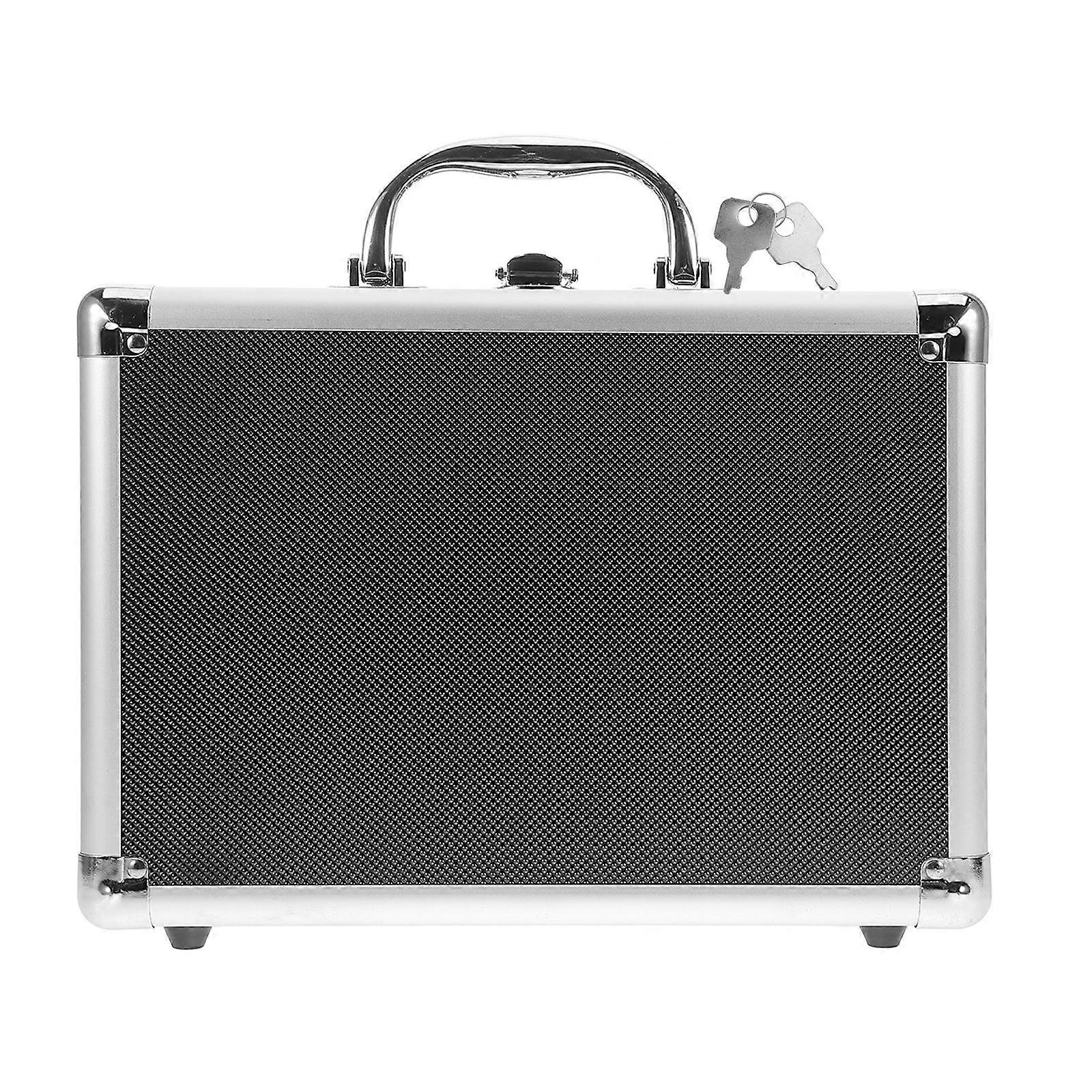 Aluminum Storage Case Rectangular Tool Box With Key Lock Modern Design For Diy Projects 29.00X20.50X10.00cm Portable Storage 1Pcs