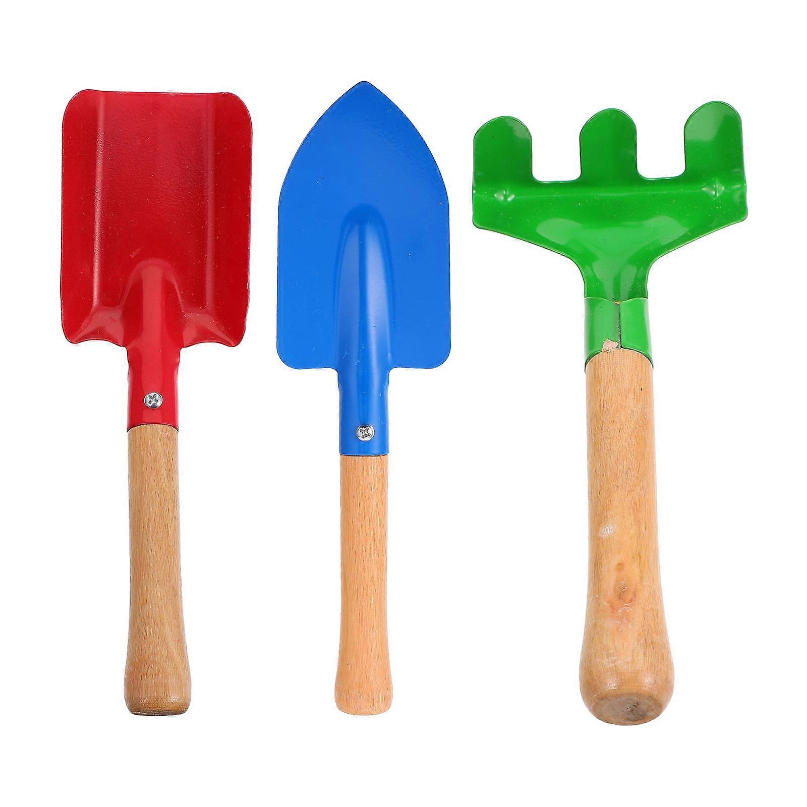 Kid Mini Rake Toys for Gardening and Playing on Beach or Garden with Metal Material Assorted Color