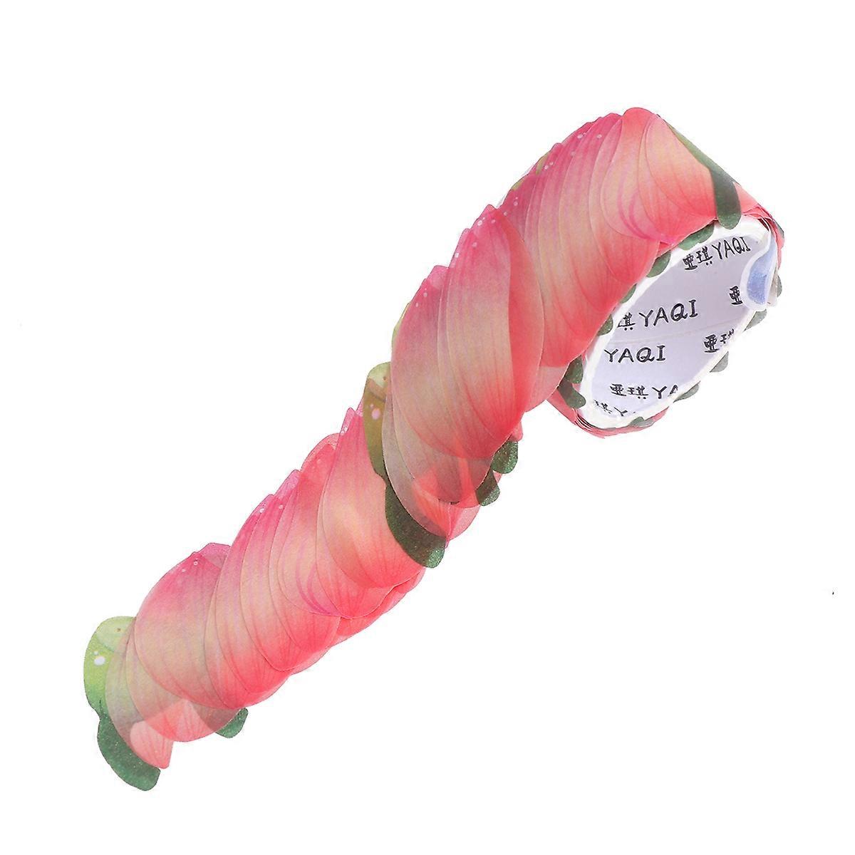 Washi Masking Tape Set Lotus Hand Torn Seamless Stickers For Scrapbook Diy Projects Multi-Colored 3.5 X 2.2 X 0.05Cm Sticky 1Set