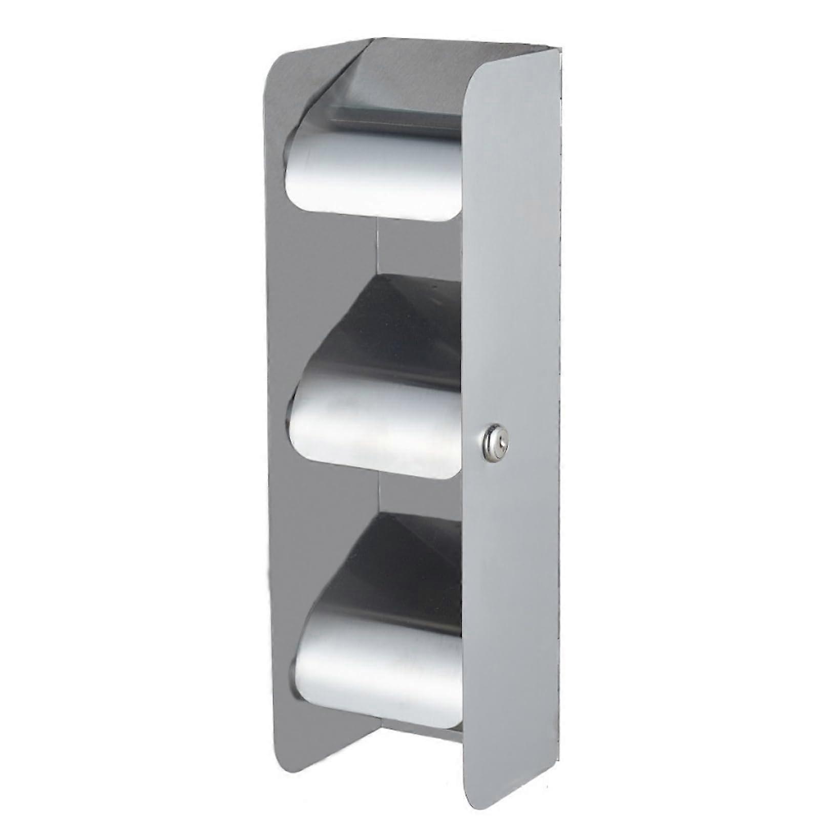 Toilet paper holder for wall mounting with locking mechanism, touchless toilet paper towel dispenser with double roll, A