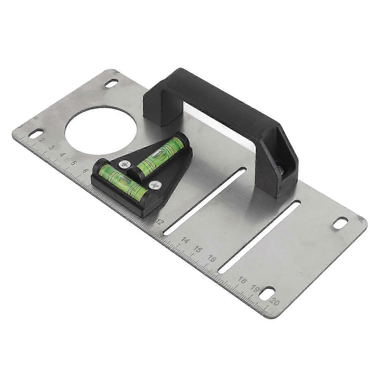 Stainless Steel Level Ruler Measuring Ruler with Outlet Cutout Tool for Water Electricity Switch Socket C Style 8.9x20.9x3.9cm