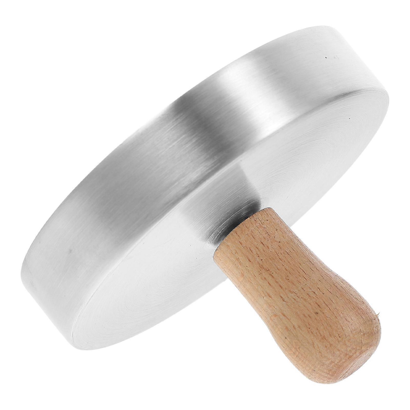 Burger Press Stainless Steel And Wood For Grilling Cooking Silver 9.30X9.30X7.80CM Non-Stick Smooth Surface 1Pack