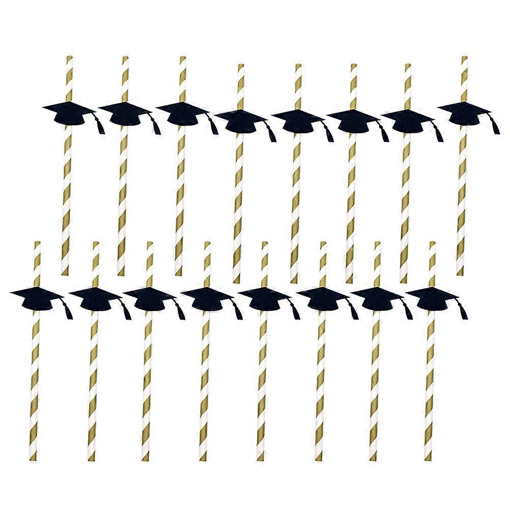 Flexible Drinking Straws Graduation Straws for Party Use 16Pcs Black Paper