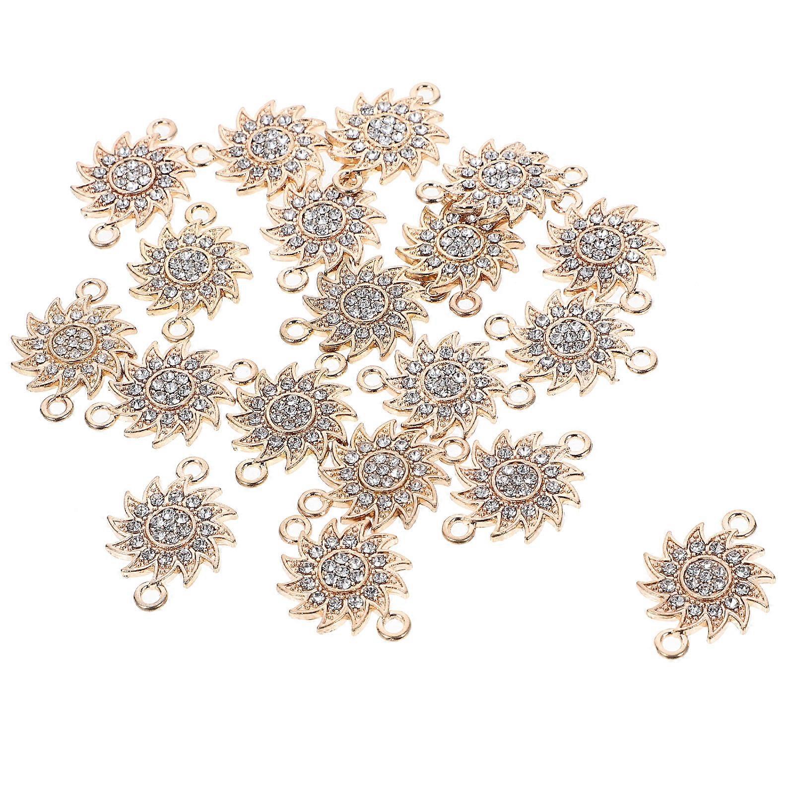 Charms For Jewelry Making Flower Shape Daily Wear 2.1X1.5cm Golden Elegant 20Pcs