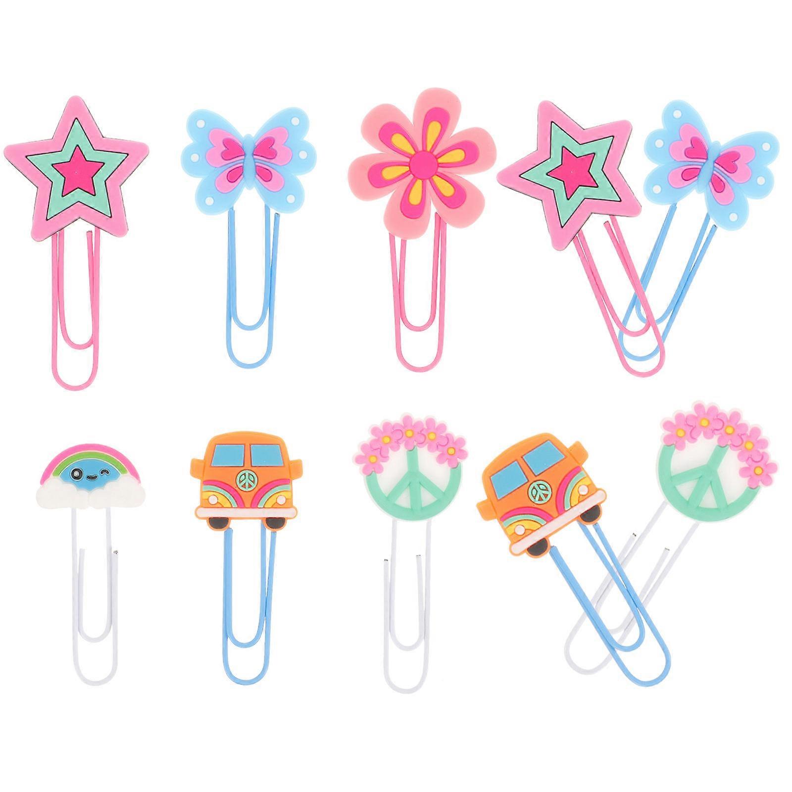 a refined and professional product description based on your input:
**10PCS Cartoon Paper Clips Cute Vintage Bookmarks & File Clips for Office &