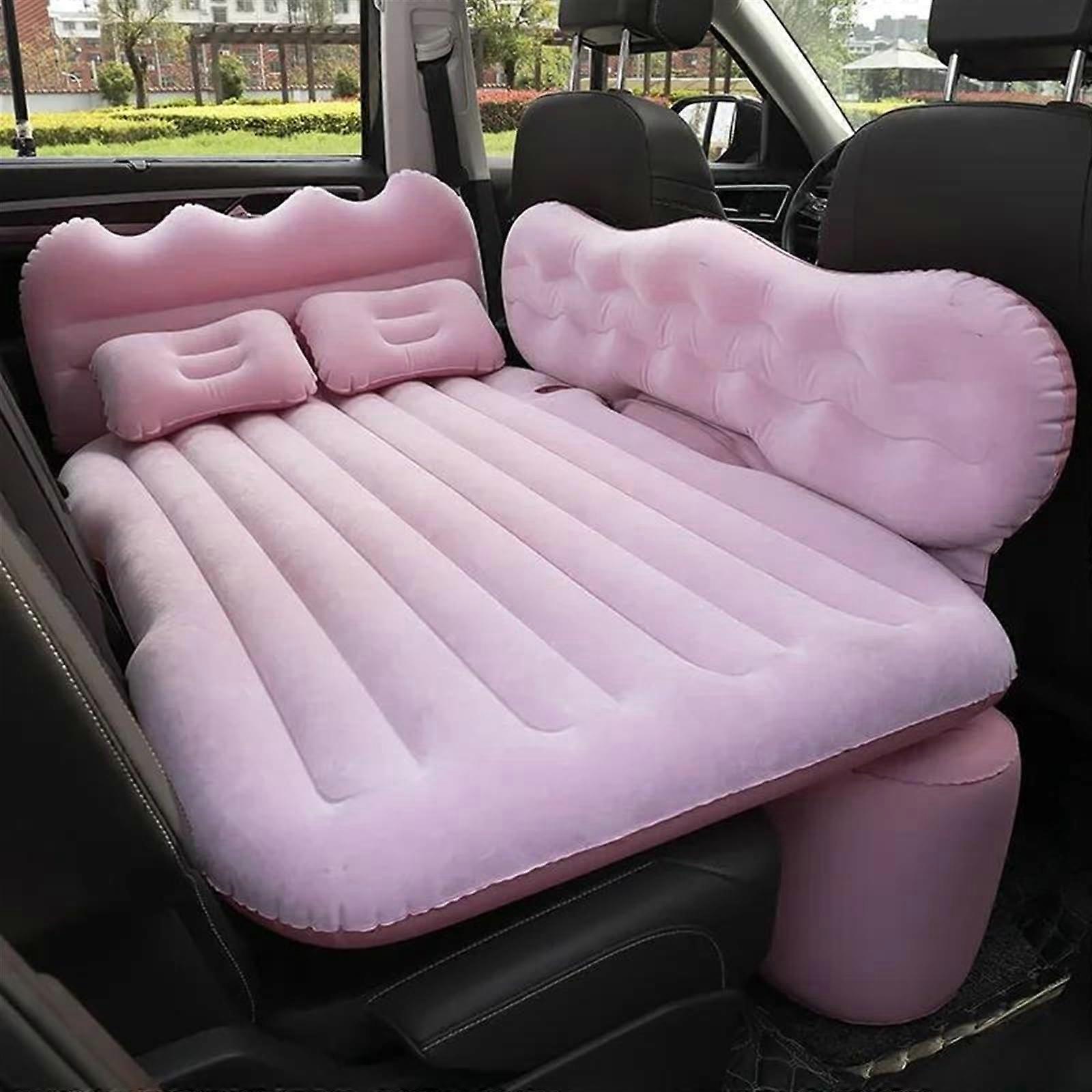 Car Air Mattress Universal Travel Bed Automatic Inflatable Sleeping Pad Back Seat Pink